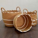 Ver imagem 5 de Jogo 3 Cesta Decorativa Organizadora Multiuso Lemnos Fibra Marrom