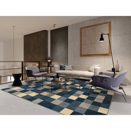 Tapete para Sala Supreme S Xadrez 1,50x2,00 São Carlos - 2