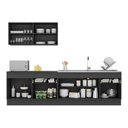 Ver imagem 6 de Armário de Cozinha Compacta com Rodapé Veneza Multimóveis MP2111.898 Preto/Branco