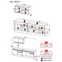 Ver imagem 5 de Armário de Cozinha Compacta com Rodapé Veneza Multimóveis MP2111.898 Preto/Branco