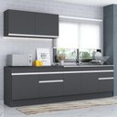 Ver imagem 1 de Armário de Cozinha Compacta com Rodapé Veneza Multimóveis MP2111.898 Preto/Branco