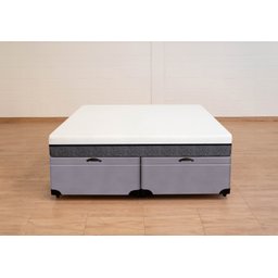 Cama Box Baú King Size Bipartida Serenelife - Suede Cinza Escuro - 3