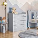 Ver imagem 2 de Comoda com Trocador para Quarto Infantil Doce Sonho - Cinza Acetinado