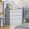 Comoda com Trocador para Quarto Infantil Doce Sonho - Cinza Acetinado - 5