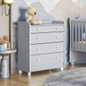 Comoda com Trocador para Quarto Infantil Doce Sonho - Cinza Acetinado - 1