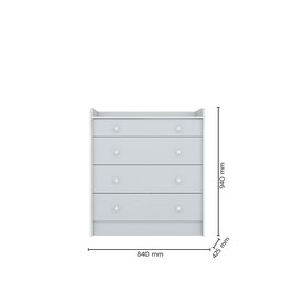 Comoda com Trocador para Quarto Infantil Doce Sonho - Cinza Acetinado - 4