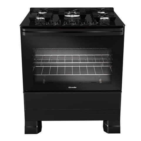 Fogão À Gás 5 Bocas Mueller, Preto Fosco Mfv5bf