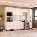 Ver imagem 1 de Armário de Cozinha Modulada Completa 5 Peças 310cm com Tampo 100% Mdf Amara Politorno Móveis