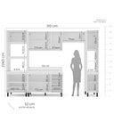 Ver imagem 2 de Armário de Cozinha Modulada Completa 5 Peças 310cm com Tampo 100% Mdf Amara Politorno Móveis