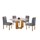 Ver imagem 2 de Conjunto Jantar 4lug Mesa e Cadeiras Lisy Mel/offwhite/cinza