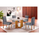 Ver imagem 1 de Conjunto Jantar 4lug Mesa e Cadeiras Lisy Mel/offwhite/cinza