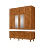 Guarda Roupa de Madeira Maciça com Espelho e 8 Portas - 2