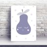 Placa MDF Fruta Pera Lilás - 1