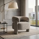 Ver imagem 1 de Poltrona Luna Moderna Linho com Courino Espuma D23 Creme Divani