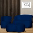Ver imagem 2 de Kit 1 Poltrona 1 Namoradeira e 1 Puff Grande Design Orgânico Beatriz Veludo Composê Corino Marrom - 