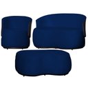 Ver imagem 1 de Kit 1 Poltrona 1 Namoradeira e 1 Puff Grande Design Orgânico Beatriz Veludo Composê Corino Marrom - 