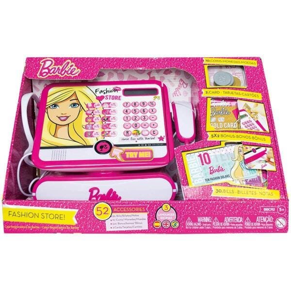 Brinquedo Caixa Registradora Luxo Barbie com Sons Fun 72749 - 4