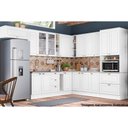 Ver imagem 2 de Módulo Cozinha Henn Americana Armário C- 3 Portas (2 C- Vidro) 120cm Cinza