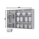 Ver imagem 3 de Módulo Cozinha Henn Americana Armário C- 3 Portas (2 C- Vidro) 120cm Cinza