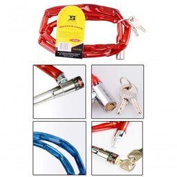Cadeado Corrente Antifurto Moto Bike 80cm Trava de Proteção Vermelho - 4
