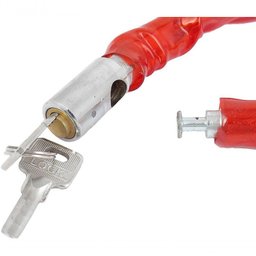 Cadeado Corrente Antifurto Moto Bike 80cm Trava de Proteção Vermelho - 5