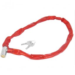 Cadeado Corrente Antifurto Moto Bike 80cm Trava de Proteção Vermelho - 1