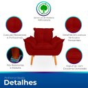 Ver imagem 3 de Poltrona Opala para Sala Confortável e Reforçada Suede