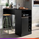Ver imagem 2 de Bancada Ilha de Cozinha Preta Tx 140 cm Adega 01 Porta MDP 0535 - Prime