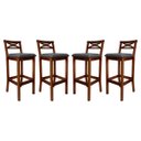 Ver imagem 1 de Kit 4 Banquetas Alta para Cozinha Madri Madeira Castanho Suede Cinza Ccs
