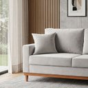 Ver imagem 1 de Sofa 2 Lugares Living 1,88 m Base de Madeira México:Veludo Prata