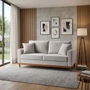 Ver imagem 2 de Sofa 2 Lugares Living 1,88 m Base de Madeira México:Veludo Prata