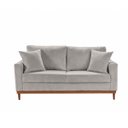 Ver imagem 3 de Sofa 2 Lugares Living 1,88 m Base de Madeira México:Veludo Prata