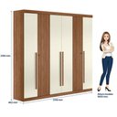 Ver imagem 2 de Guarda Roupa Ripado 6 Portas Buriti e Cômoda Havana Master com Pés Jatobá Areia - Santos Andirá