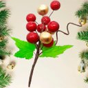 Ver imagem 2 de Pick Ramos Cerejinhas Enfeite Árvore de Natal 20cm Kit 12pçs