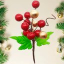 Ver imagem 1 de Pick Ramos Cerejinhas Enfeite Árvore de Natal 20cm Kit 12pçs
