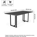 Ver imagem 4 de Mesa de Jantar Retangular Industrial 6 Lugares 160x90cm Atos Preta - Straub Web