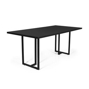 Mesa de Jantar Retangular Industrial 6 Lugares 160x90cm Atos Preta - Straub Web