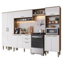 Ver imagem 3 de Cozinha Compacta Lille 9 Portas 2 Gavetas MDP 305cm Rustic e Branco