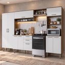Ver imagem 1 de Cozinha Compacta Lille 9 Portas 2 Gavetas MDP 305cm Rustic e Branco