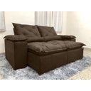 Ver imagem 2 de Sofá Retrátil Reclinável 2,30 M Marrom 200 Athenas