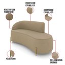 Ver imagem 3 de Sofá 3 Lugares Orgânico 180cm Pé Dourado Morgan Suede Marrom R D03 - D’Rossi