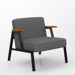 Poltrona Decorativa Coimbra Preto/cinamomo/cinza - Móveis Arapongas Preto Fosco/cin/suede Cinza - 1