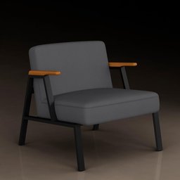 Poltrona Decorativa Coimbra Preto/cinamomo/cinza - Móveis Arapongas Preto Fosco/cin/suede Cinza - 3