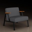 Ver imagem 3 de Poltrona Decorativa Coimbra Preto/cinamomo/cinza - Móveis Arapongas Preto Fosco/cin/suede Cinza