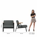 Ver imagem 5 de Poltrona Decorativa Coimbra Preto/cinamomo/cinza - Móveis Arapongas Preto Fosco/cin/suede Cinza