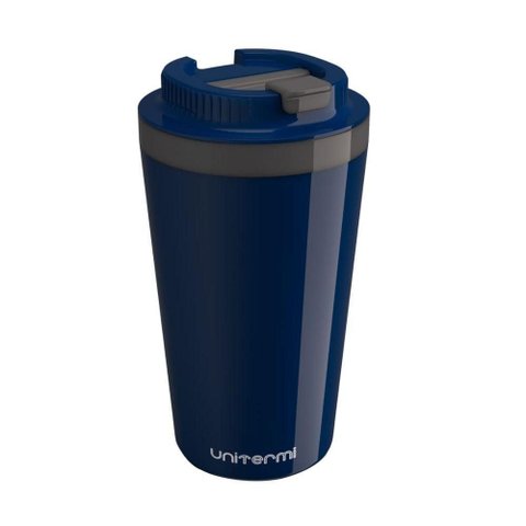 Copo Térmico com Tampa 400 Ml Azul - Unitermi