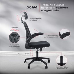 Cadeira Presidente Escritório Ergonômica Gogo Chair Giratória Premium Branca - 8 Cadeira Presidente Escritório Ergonômica Gogo Chair Giratória Premium Branca - 8