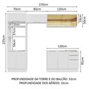 Ver imagem 4 de Armário de Cozinha Completa 270cm Branco Stella Madesa 06