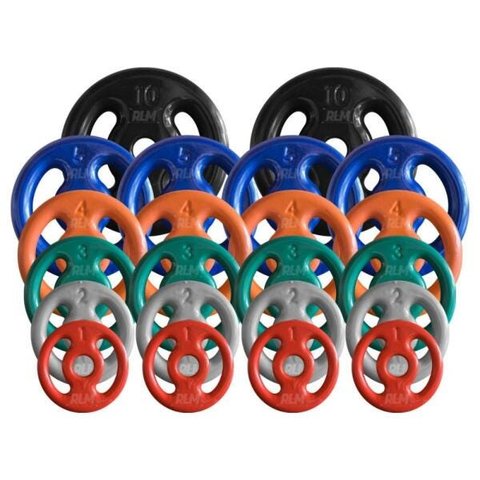 Combo com 22 Anilhas Emborrachadas - 80 Kg