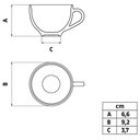 Ver imagem 4 de Kit 6 Xícaras com Pires Tramontina Maria Augusta Porcelana 250ml Chá Café Servir